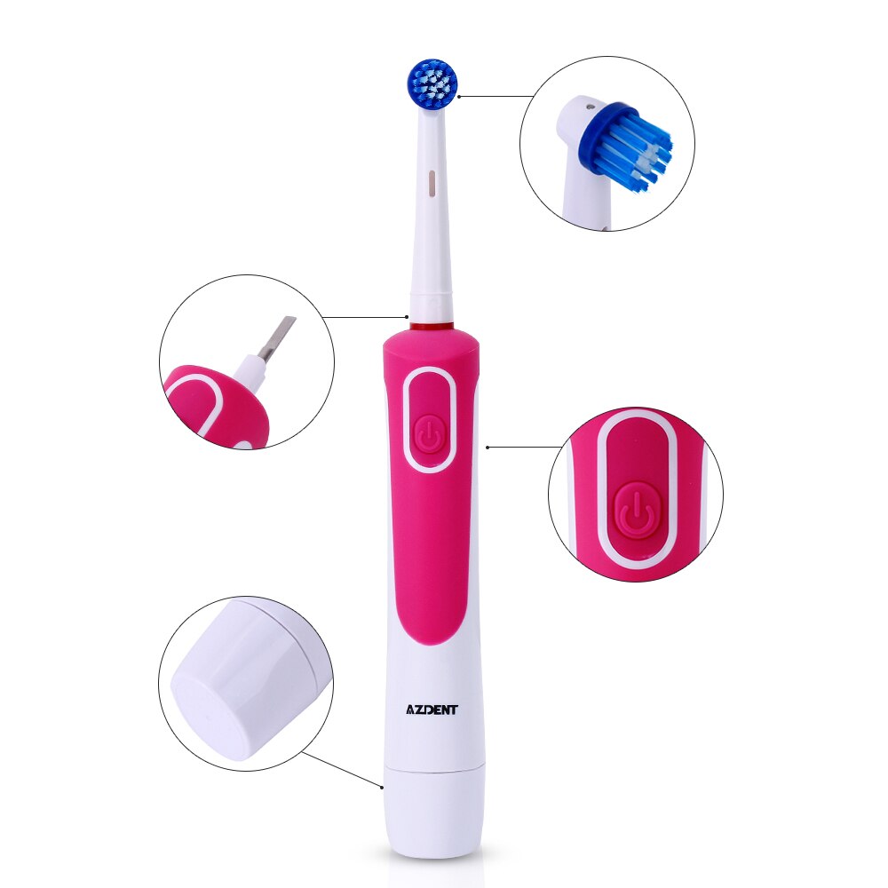 Pro Rotating Electric Toothbrush with 4 Replacement Heads